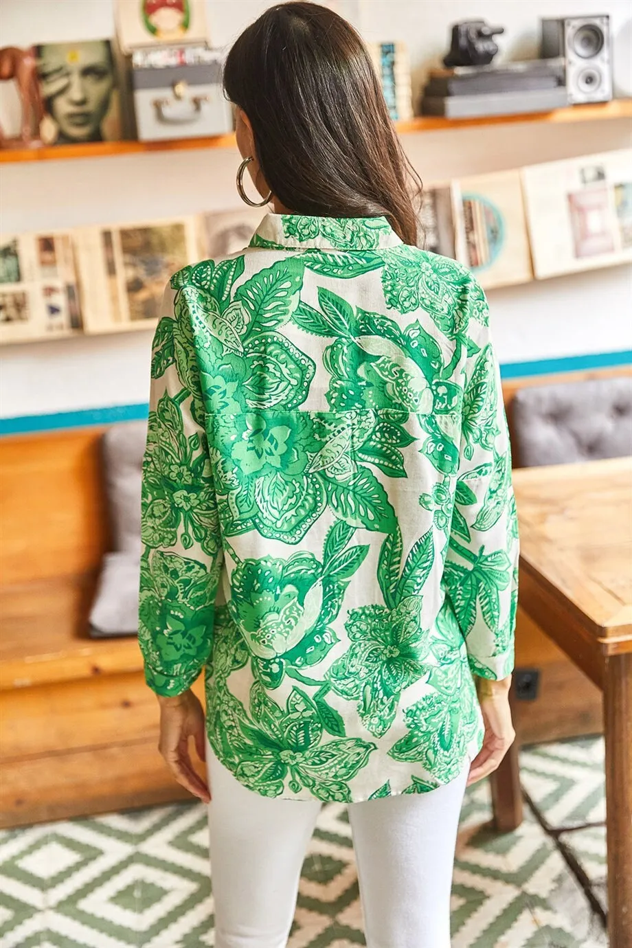 Blue Big Floral Designer Shirt