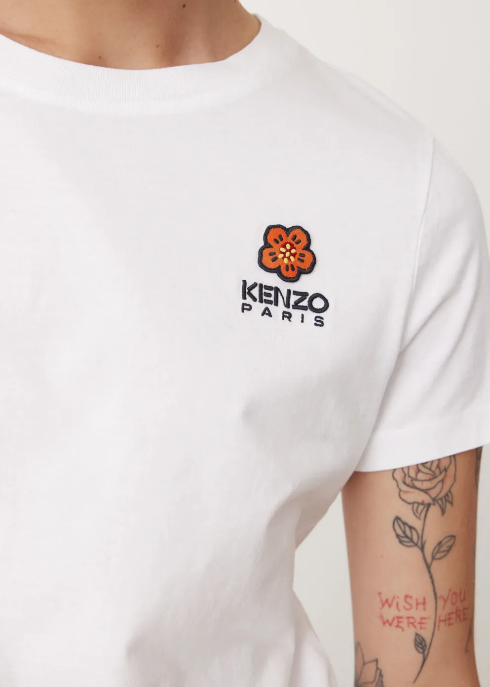 Boke Flower Crest Embroidered T-Shirt
