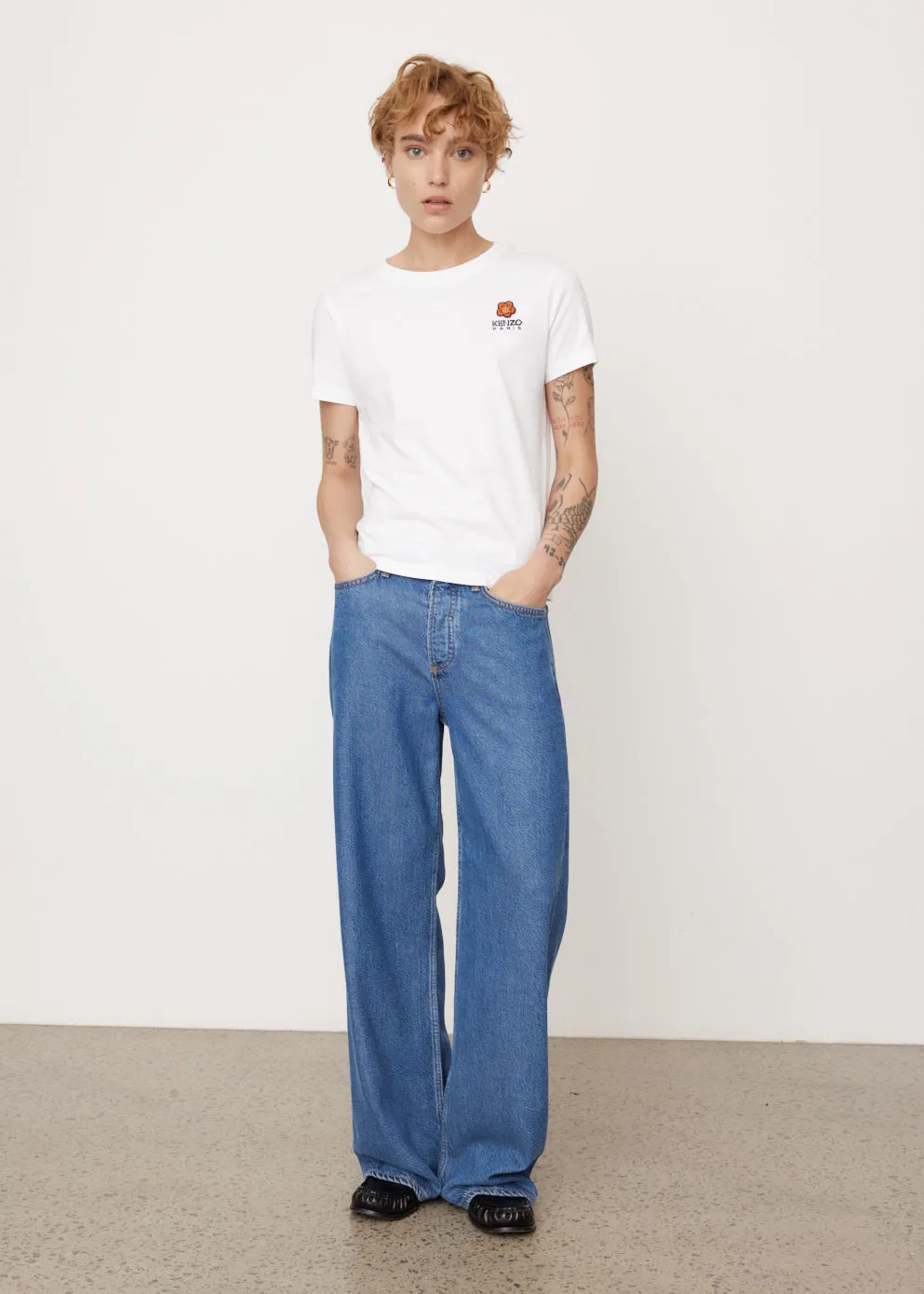 Boke Flower Crest Embroidered T-Shirt