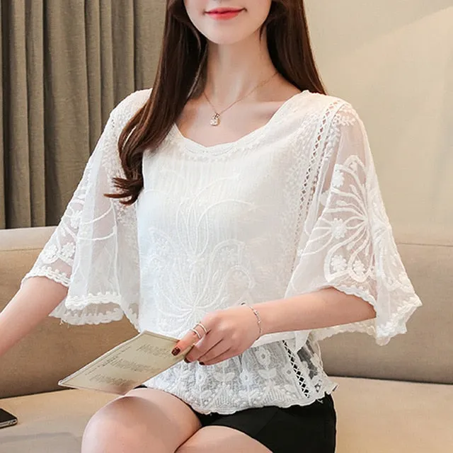 ButterFly Blue Blouses For Women