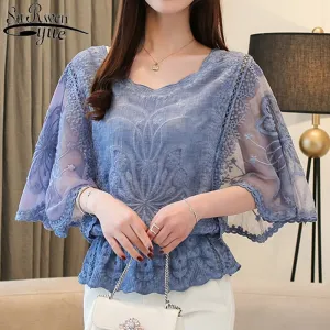 ButterFly Blue Blouses For Women