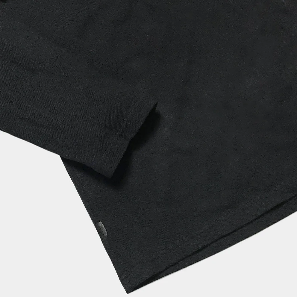 BZEN M.3089-EARL 1 REGULAR FIT LONG SLEEVE 1 BUTTON HENLEY JERSEY-180GSM-E0 BLACK