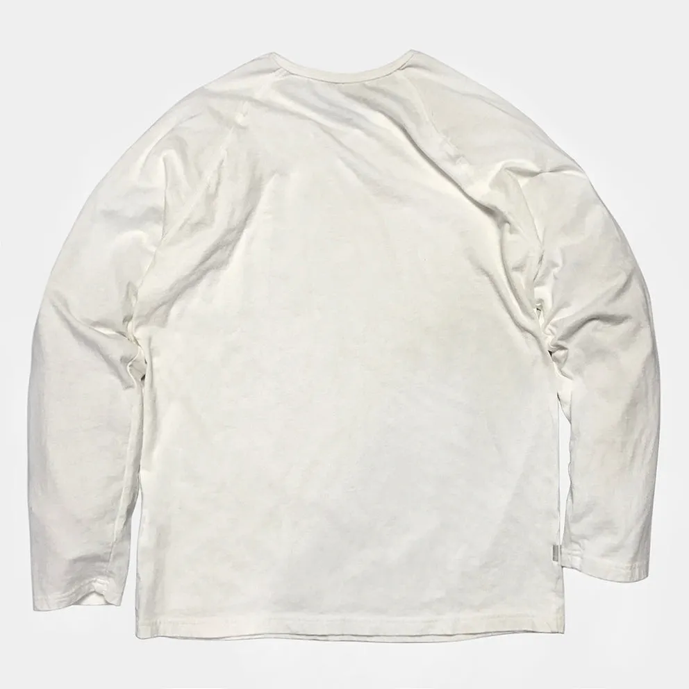 BZEN M.3089-EARL 1 REGULAR FIT LONG SLEEVE 1 BUTTON HENLEY JERSEY-180GSM-E0 WHITE