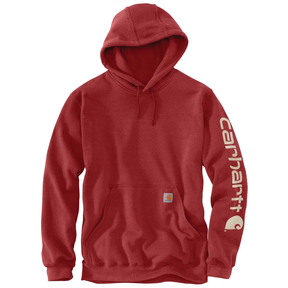 Carhartt Mens Midweight Signature Sleeve Logo Fleece Pullover Hoodie
