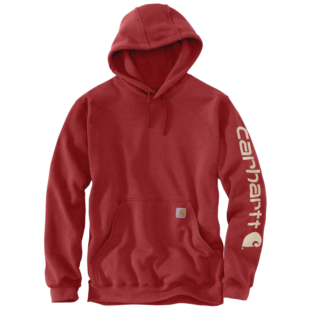 Carhartt Mens Midweight Signature Sleeve Logo Fleece Pullover Hoodie