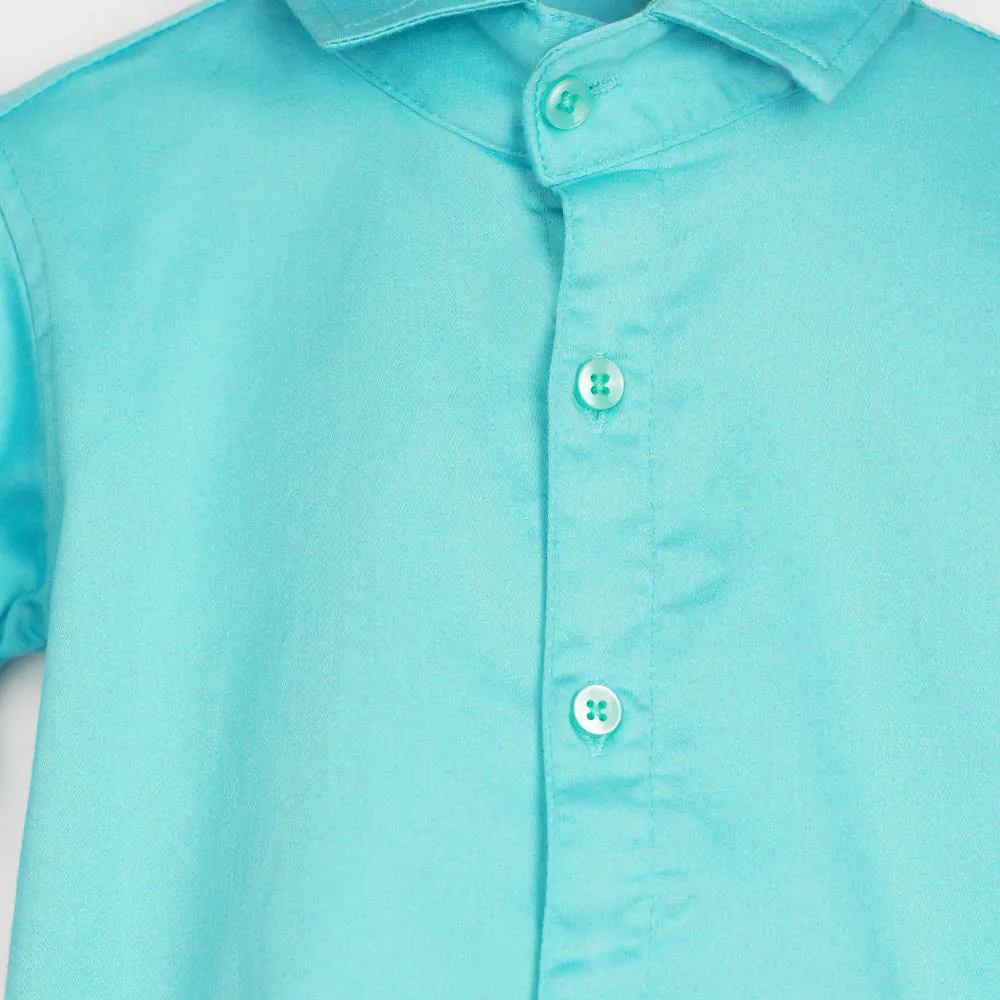 Casual Full Sleeves Shirt- Blue, White & Black