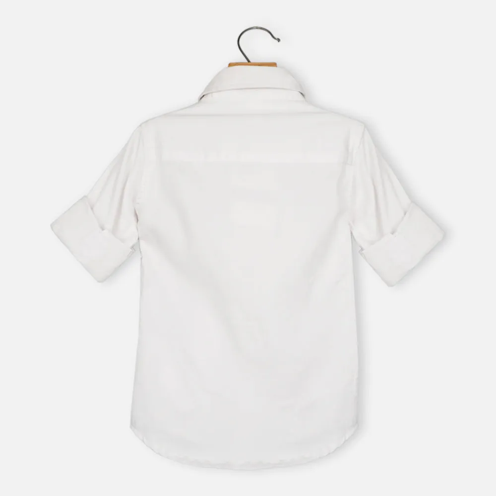 Casual Full Sleeves Shirt- Blue, White & Black