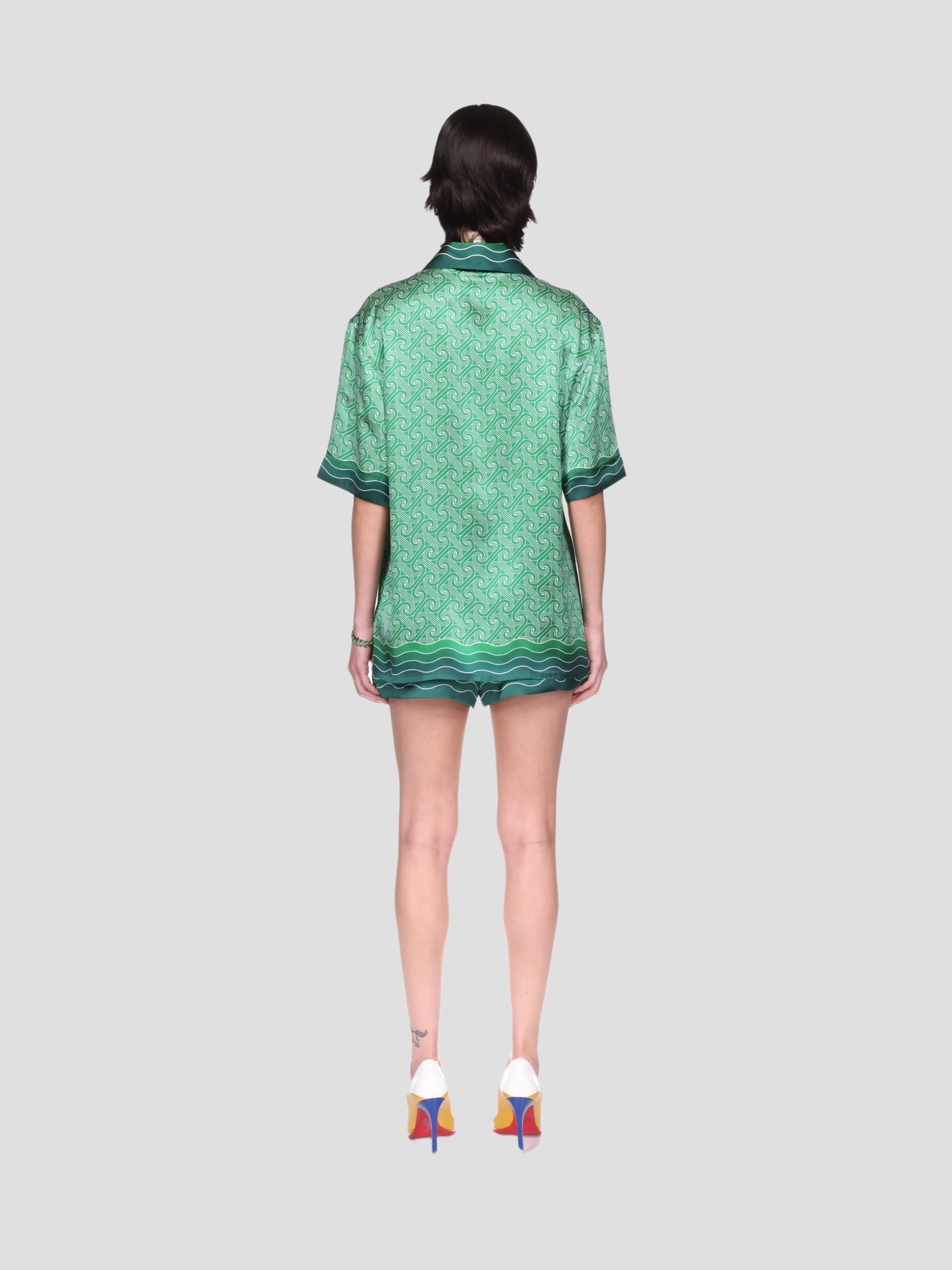 Column Monogram Silk Shirt