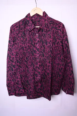 George Small Blue and Purple Check Button-Down Blouse
