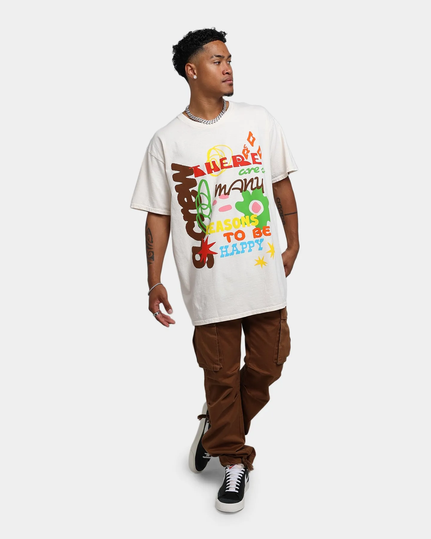 Goat Crew Reasons To Be Happy T-Shirt Off White