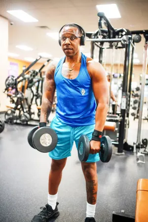 GoldMind$ Blue Athletic Tank