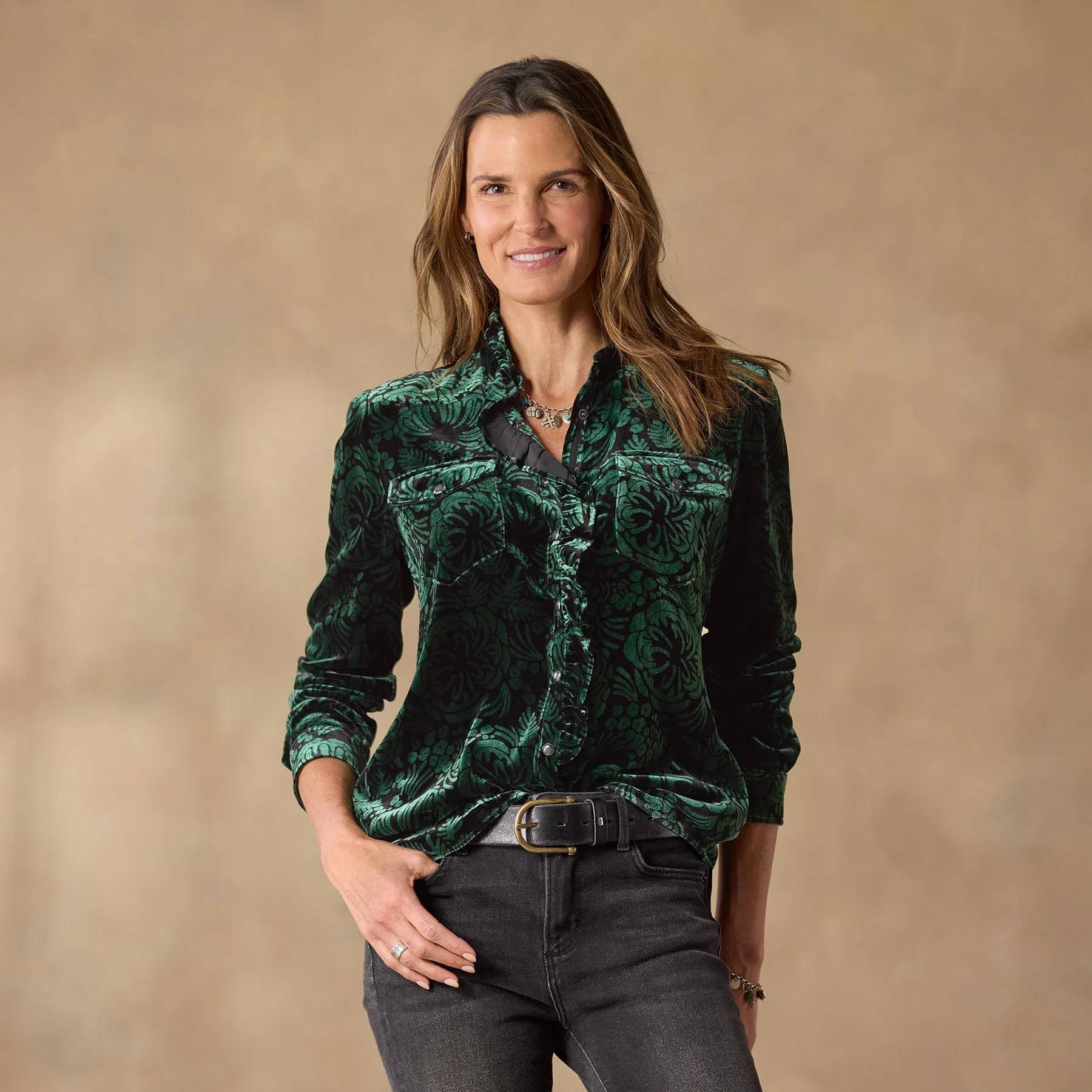 Gretel Vines Velvet Shirt