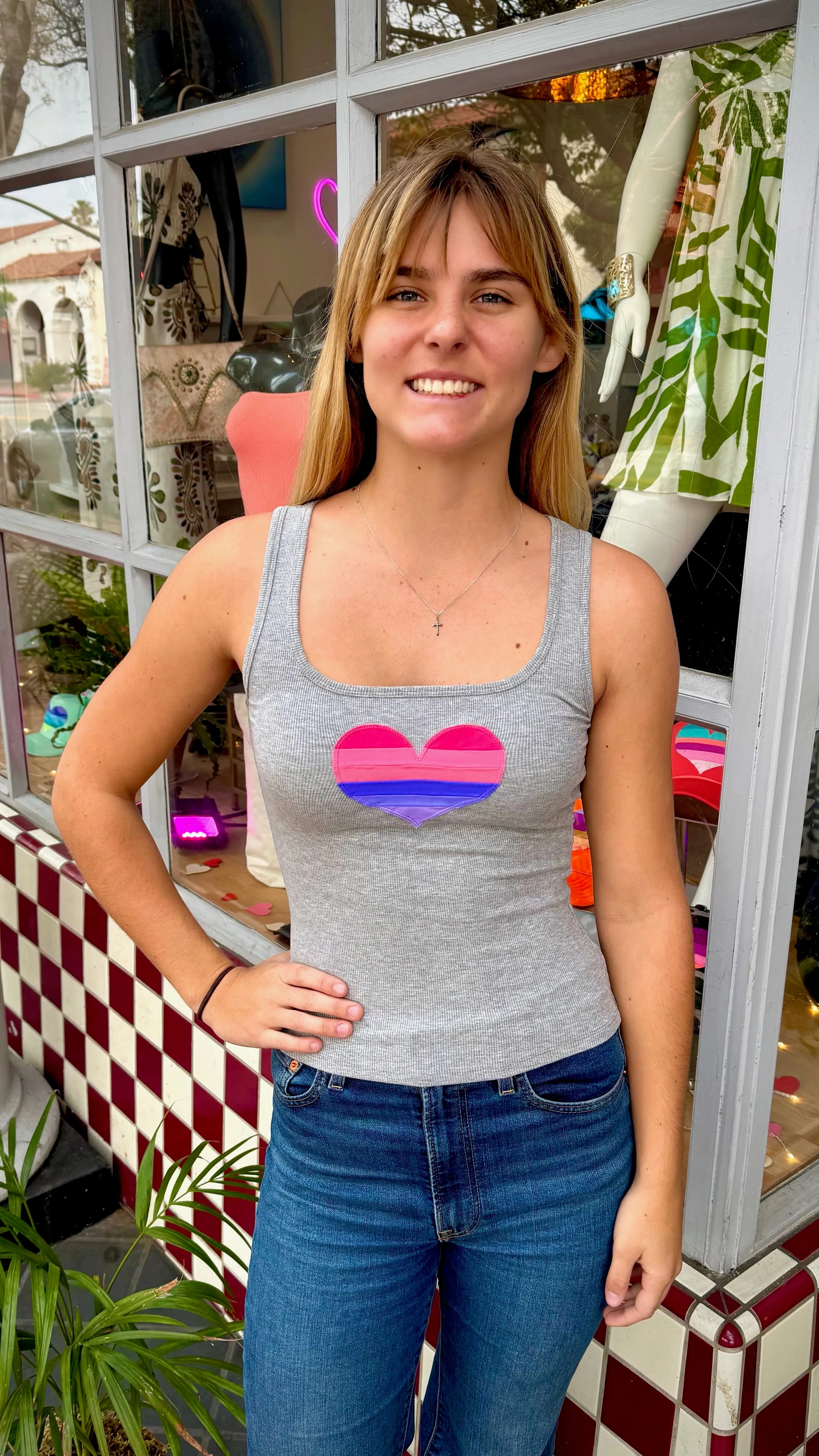 Heart Tank - Light Grey Classic Fit