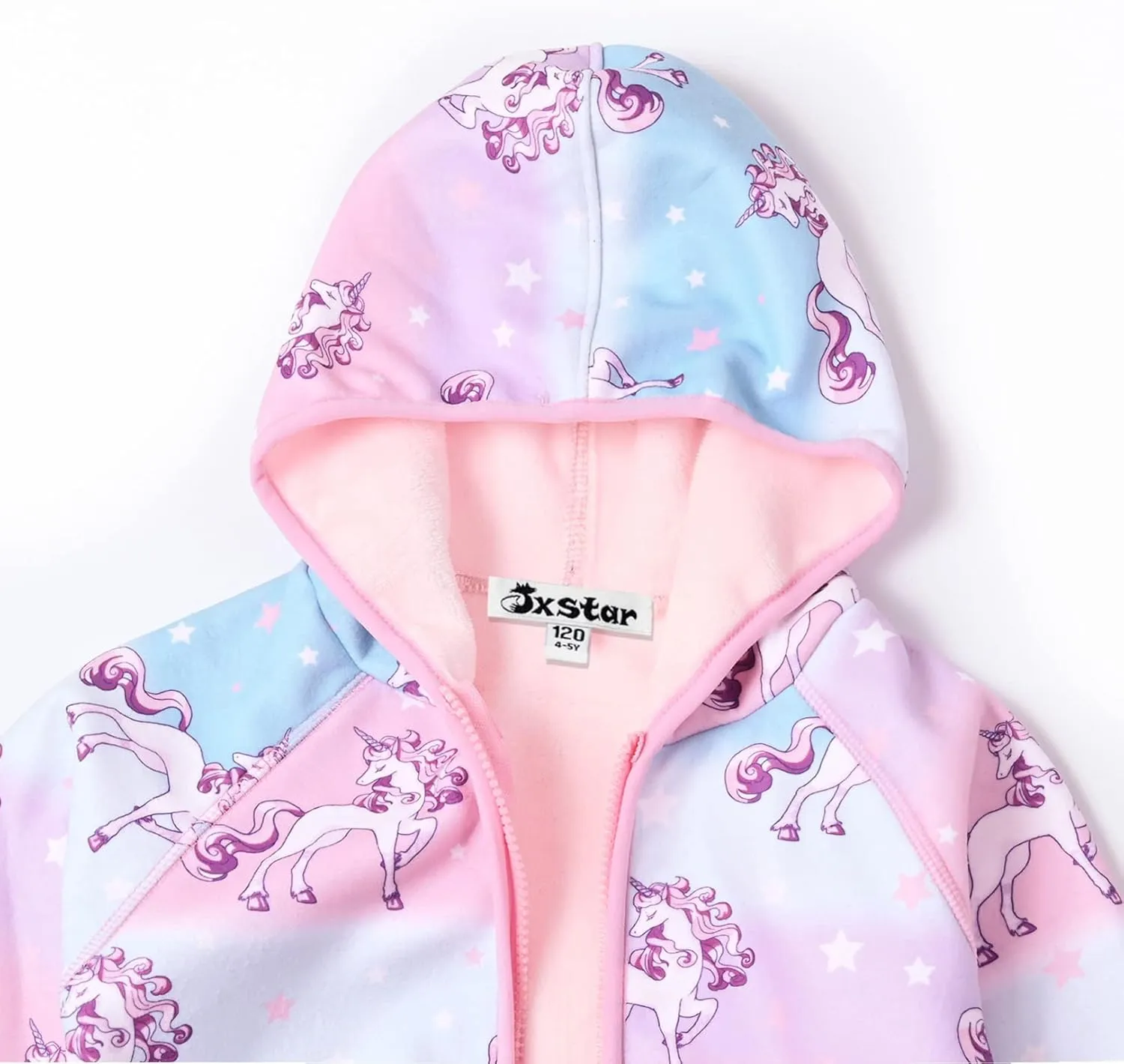 Jxstar Girls Zip-Up Hoodie Kids Fall Winter Warm Sweatshirt Polar Fleece Clothes with Pockets