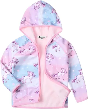 Jxstar Girls Zip-Up Hoodie Kids Fall Winter Warm Sweatshirt Polar Fleece Clothes with Pockets
