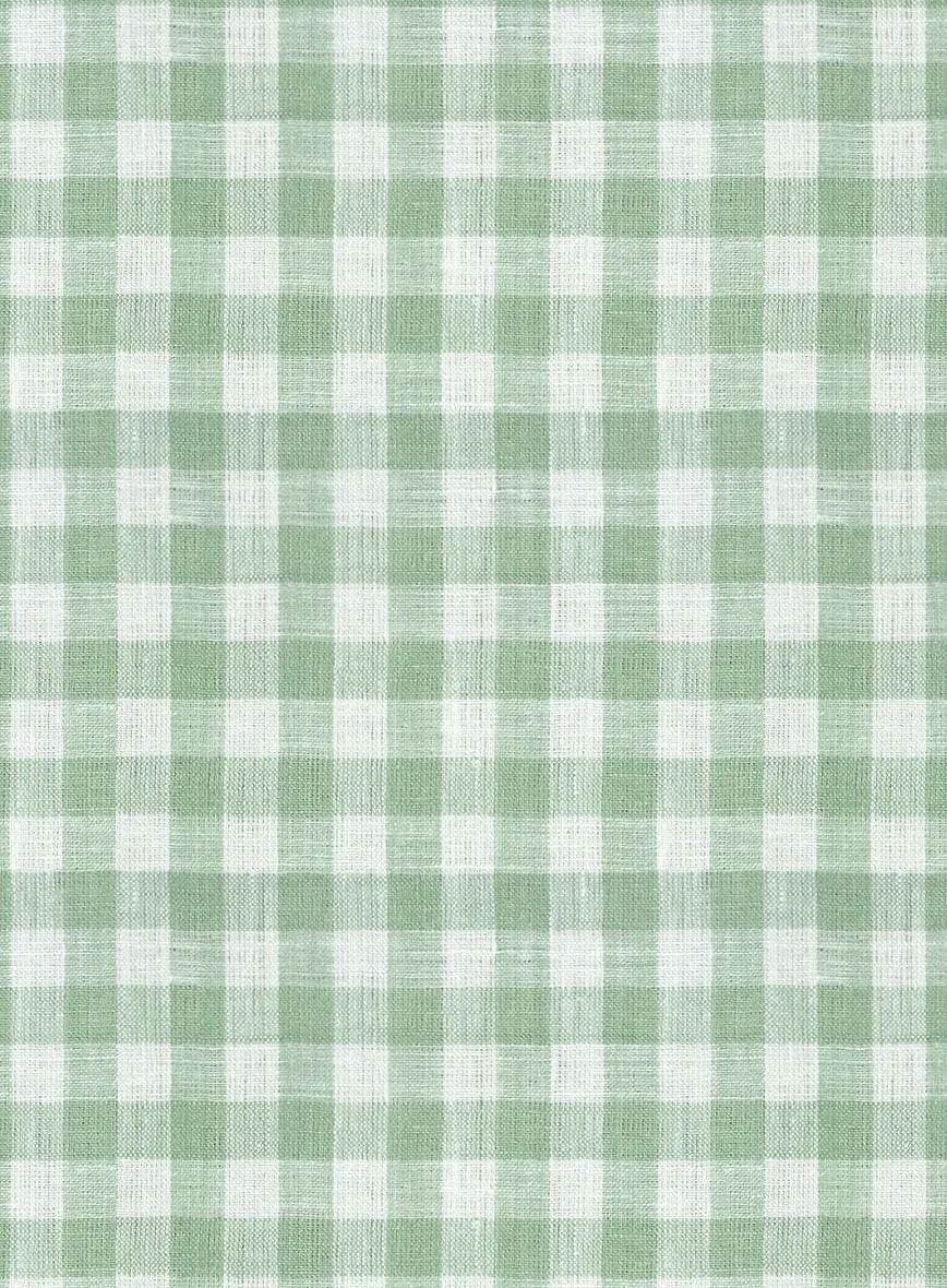 Light Green Checks Linen Shirt