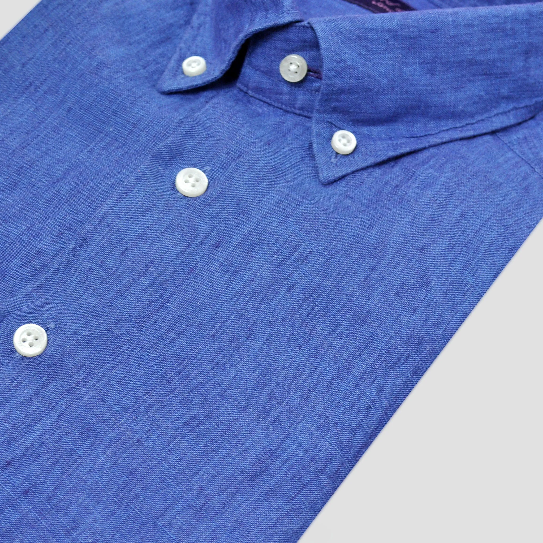 Linen Button Down Shirt in Denim Blue