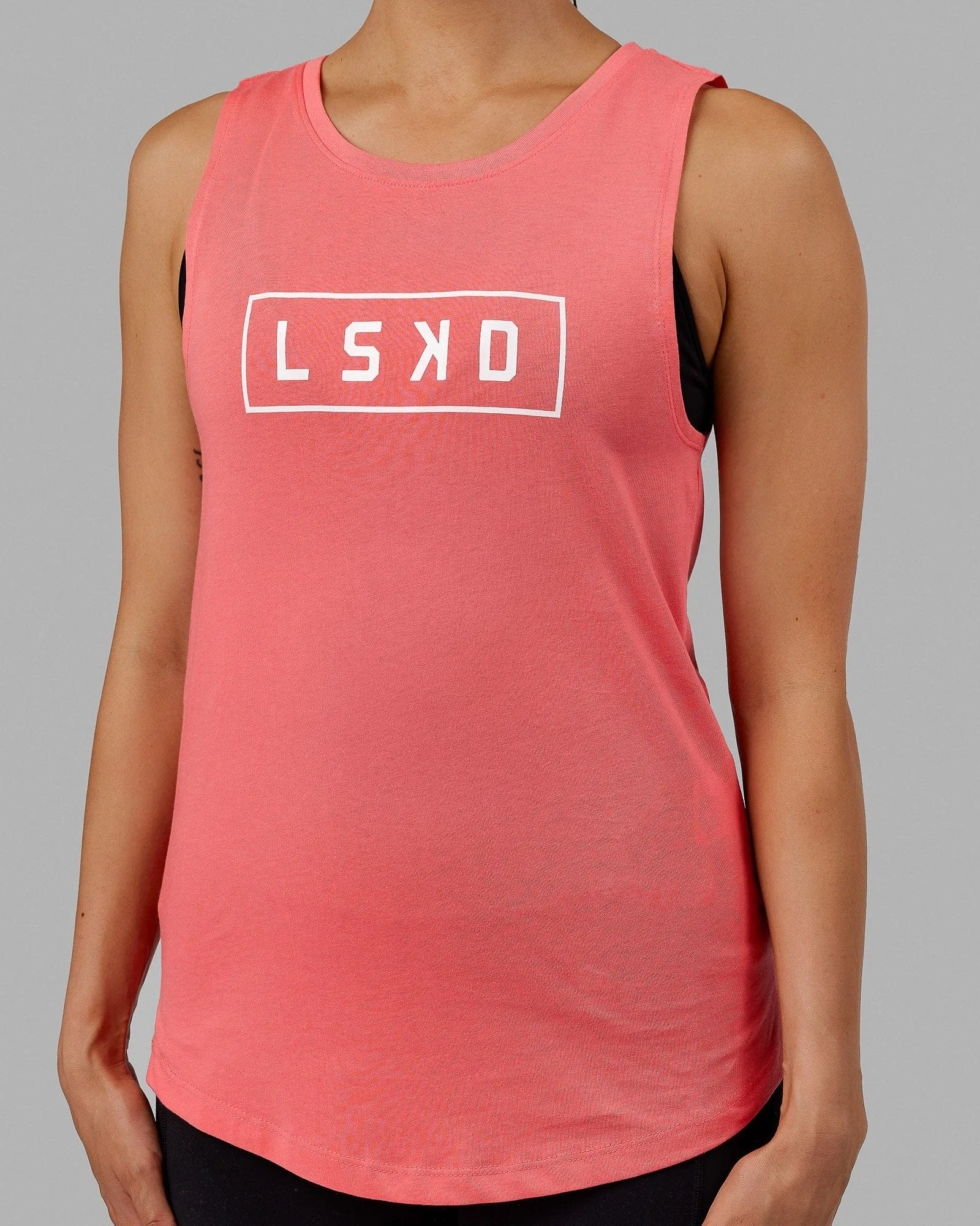 Luna Tank - Coral-White
