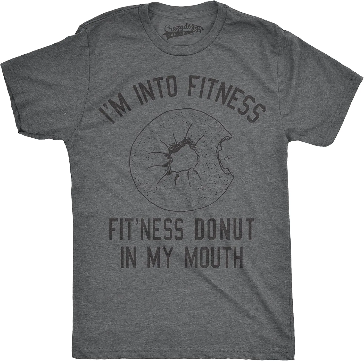 Mens Fitness Donut in My Mouth T Shirt Funny Foodie Gift Sarcastic Tee for Guys