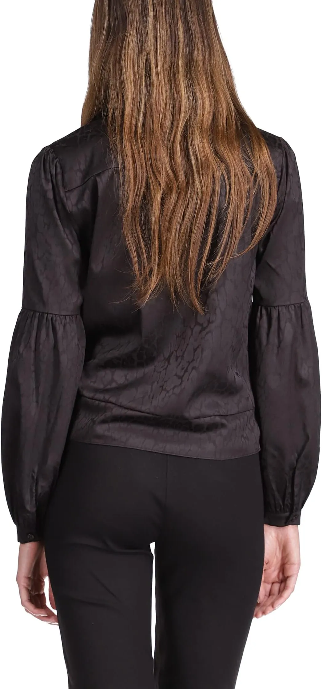MICHAEL Michael Kors Cheetah Jacquard Wrap Top, Black
