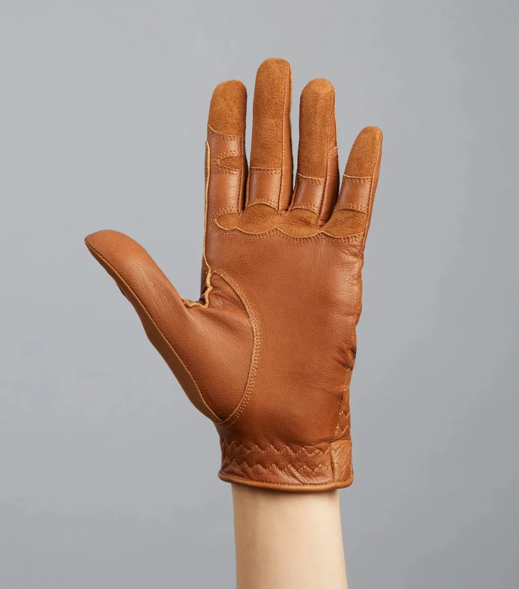 Mizar Ladies Leather Riding Gloves (Tan)