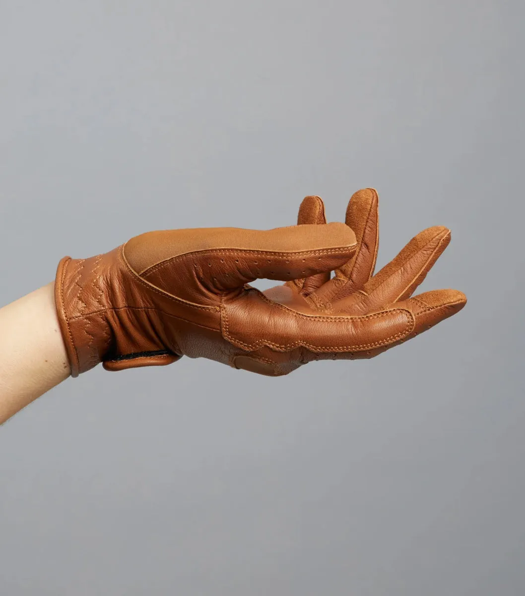 Mizar Ladies Leather Riding Gloves (Tan)