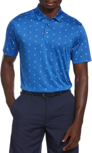 PGA TOUR Golf Polo | Mens Summer Shirt | Mens Collared Shirts Short Sleeve - Turkish Sea Heather X-Large