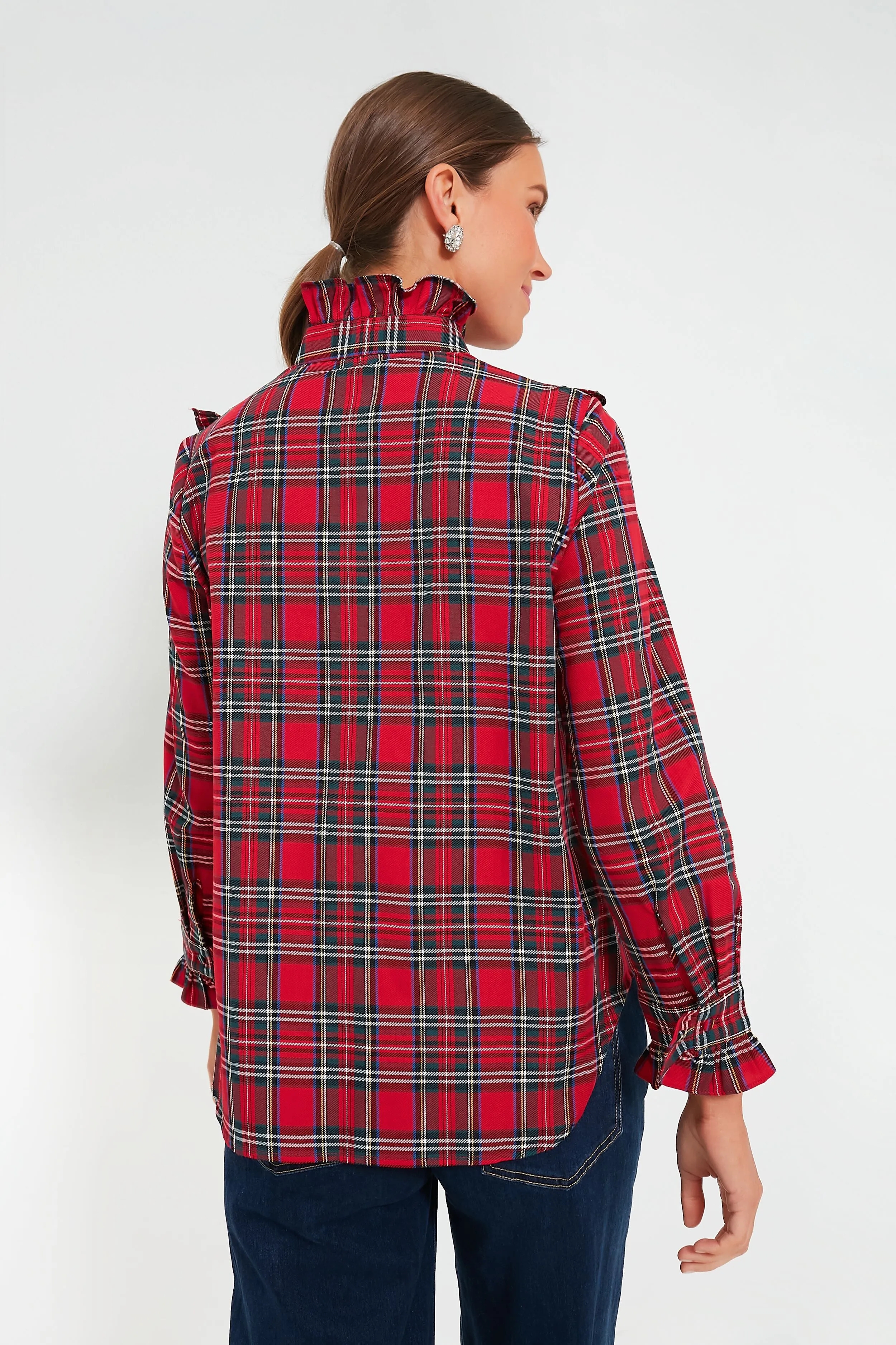 Royal Stewart Tartan Ruffle Reagan Button Down