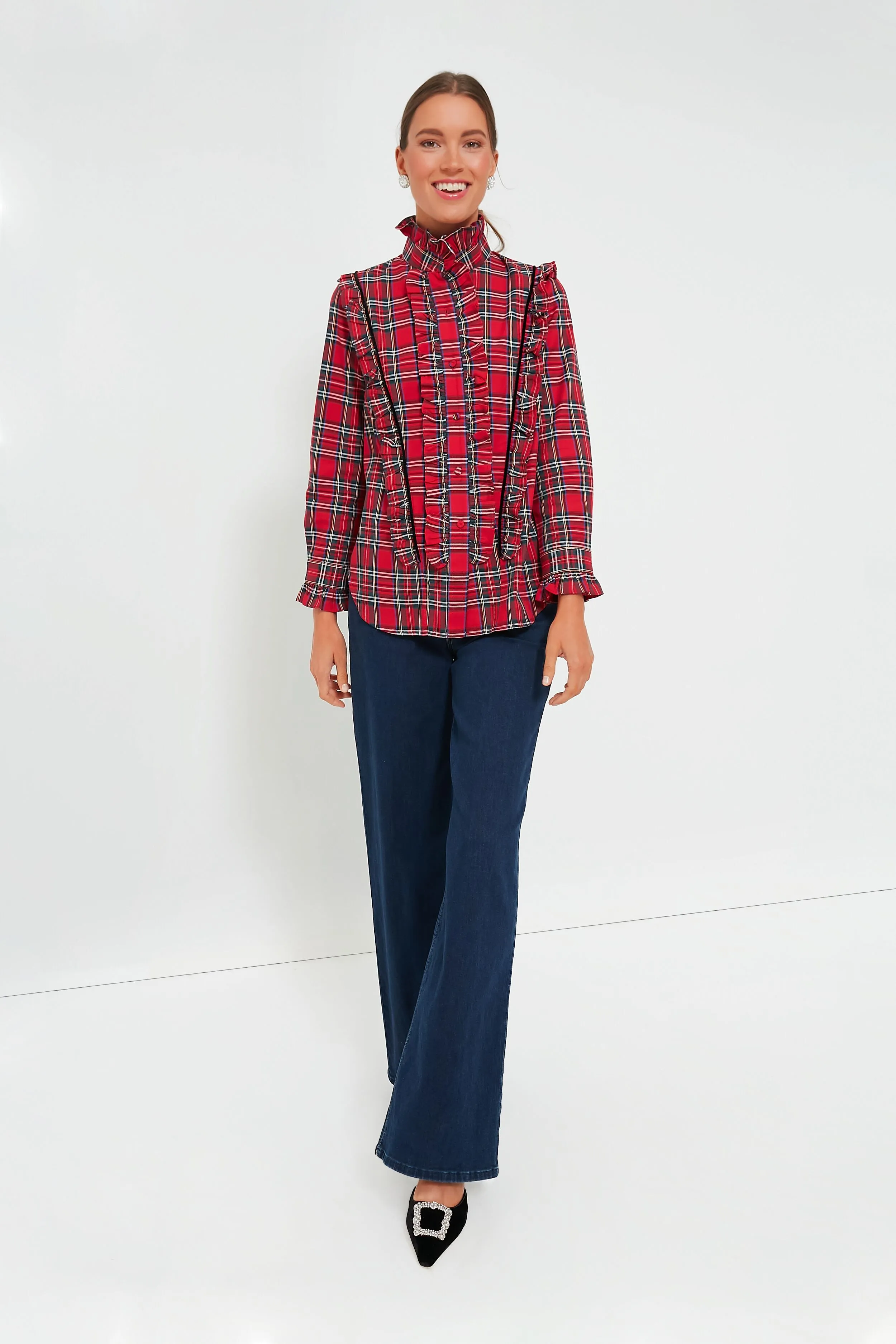 Royal Stewart Tartan Ruffle Reagan Button Down