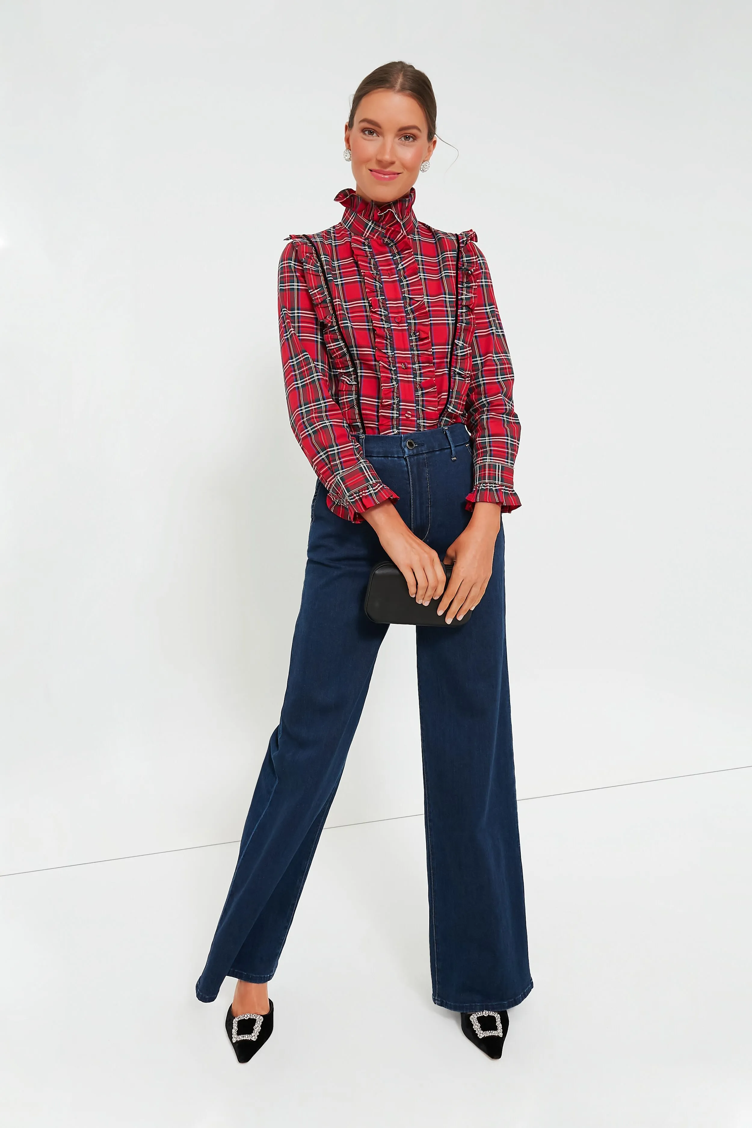 Royal Stewart Tartan Ruffle Reagan Button Down
