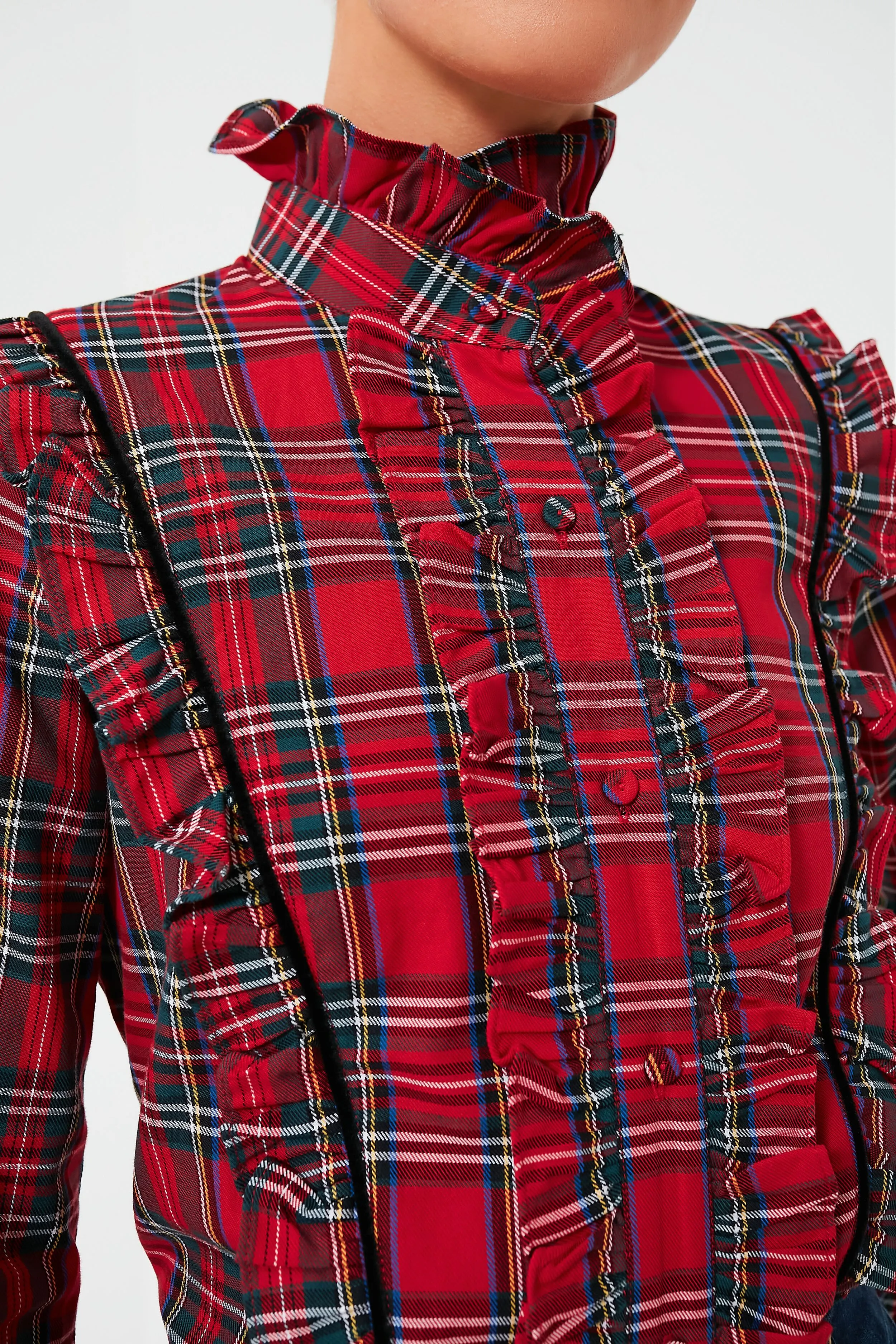 Royal Stewart Tartan Ruffle Reagan Button Down