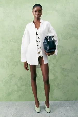 Shameplant Straight Cuff Sleeved Linen Shirt