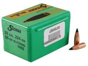 Sierra BlitzKing Bullets 22 Caliber (224 Diameter) 55 Grain Boat Tail (100pk)