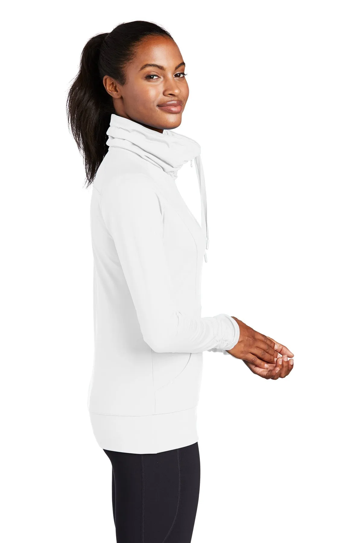 Sport-Tek Ladies Sport-Wick Stretch Customized Full-Zip Jackets, White