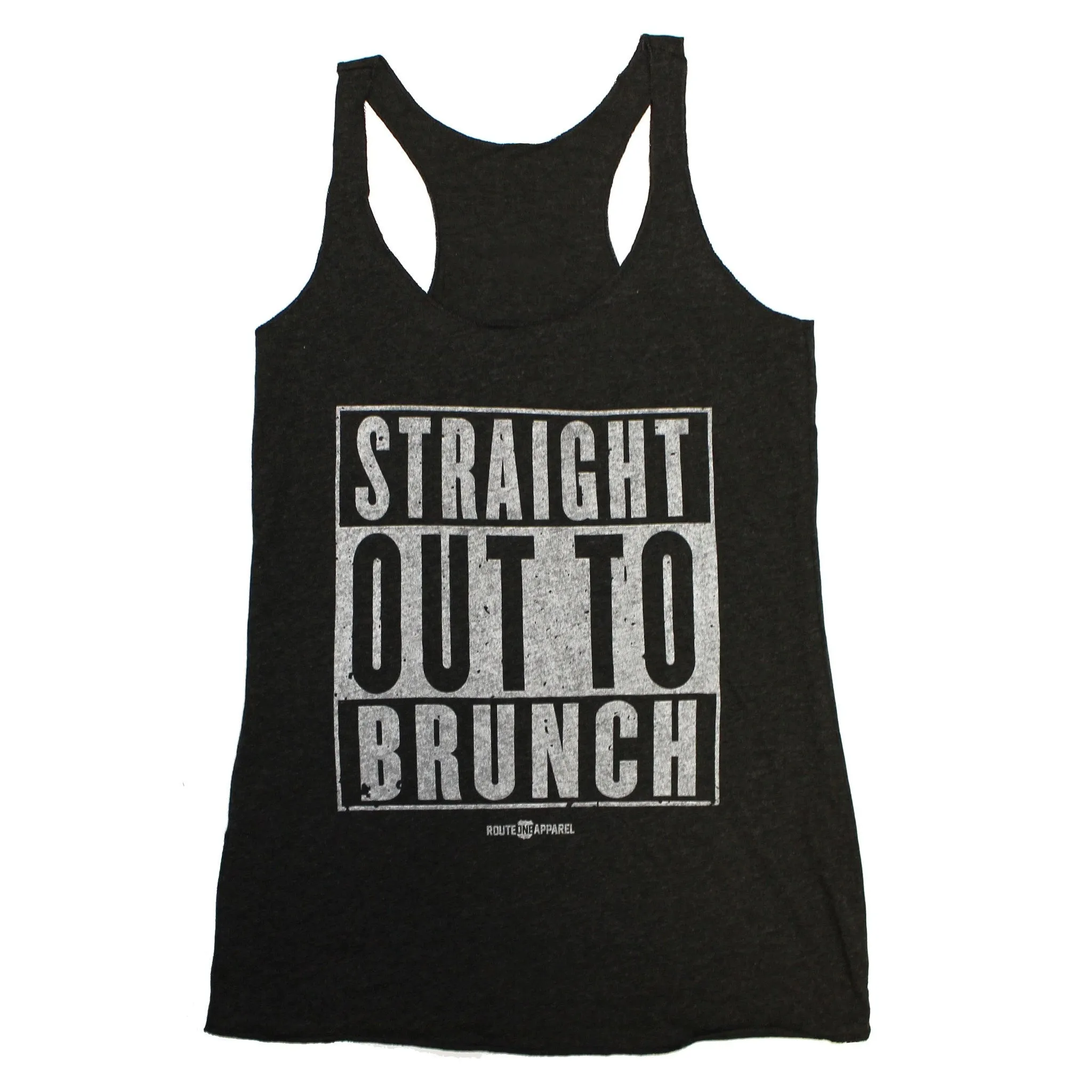 Straight Out To Brunch (Vintage Black) / Ladies Racerback Tank