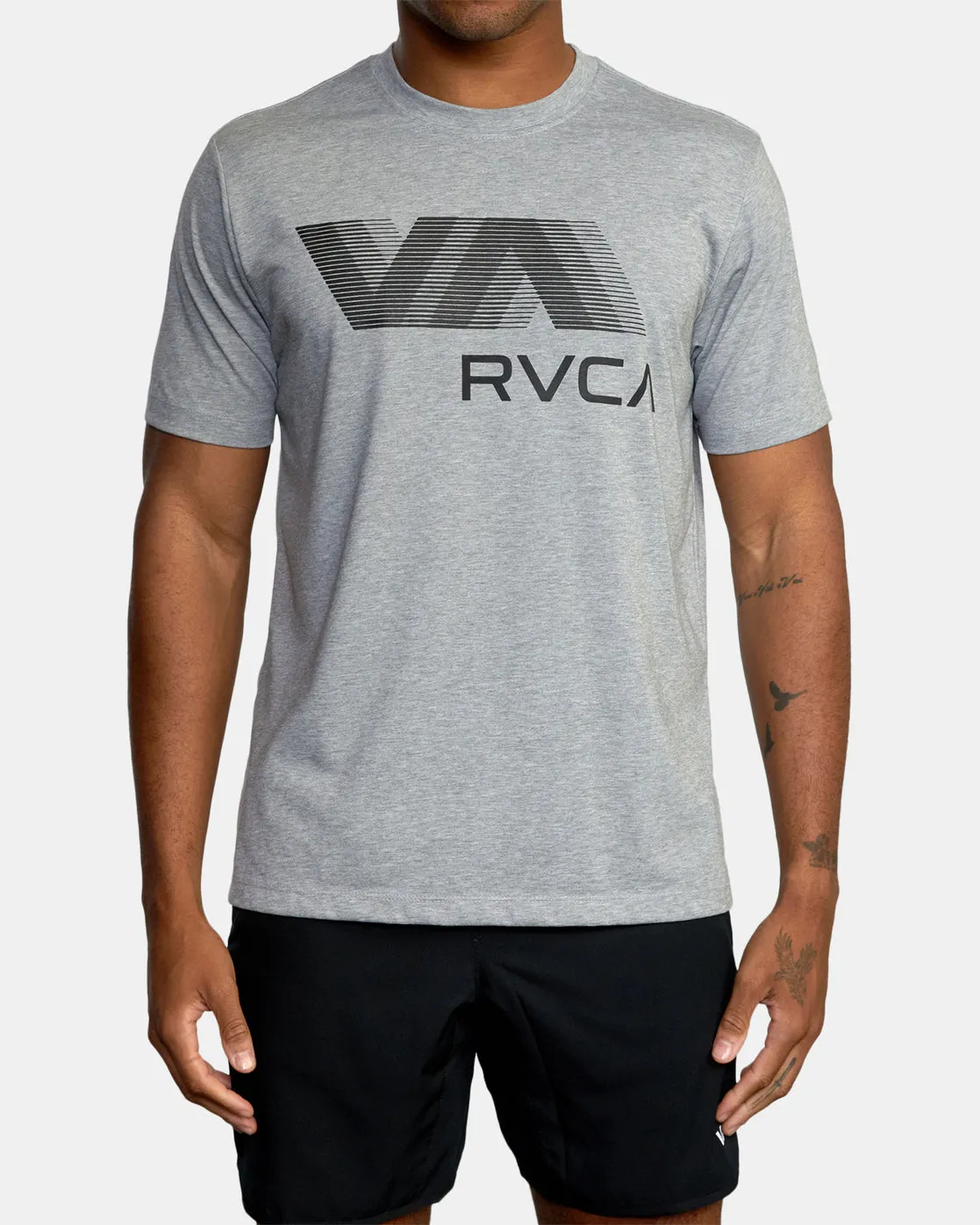 VA RVCA Blur Short Sleeve Performance Tee - Athletic Heather