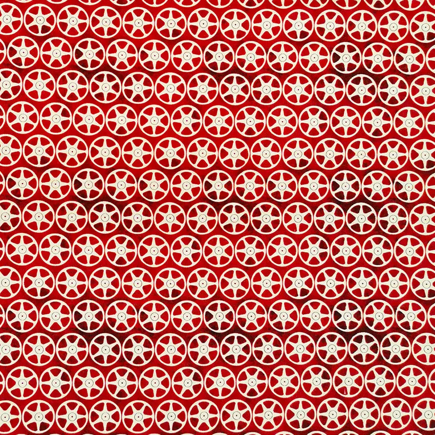 Wilmington Prints Date Night Cream Gear on Red Cotton Prints