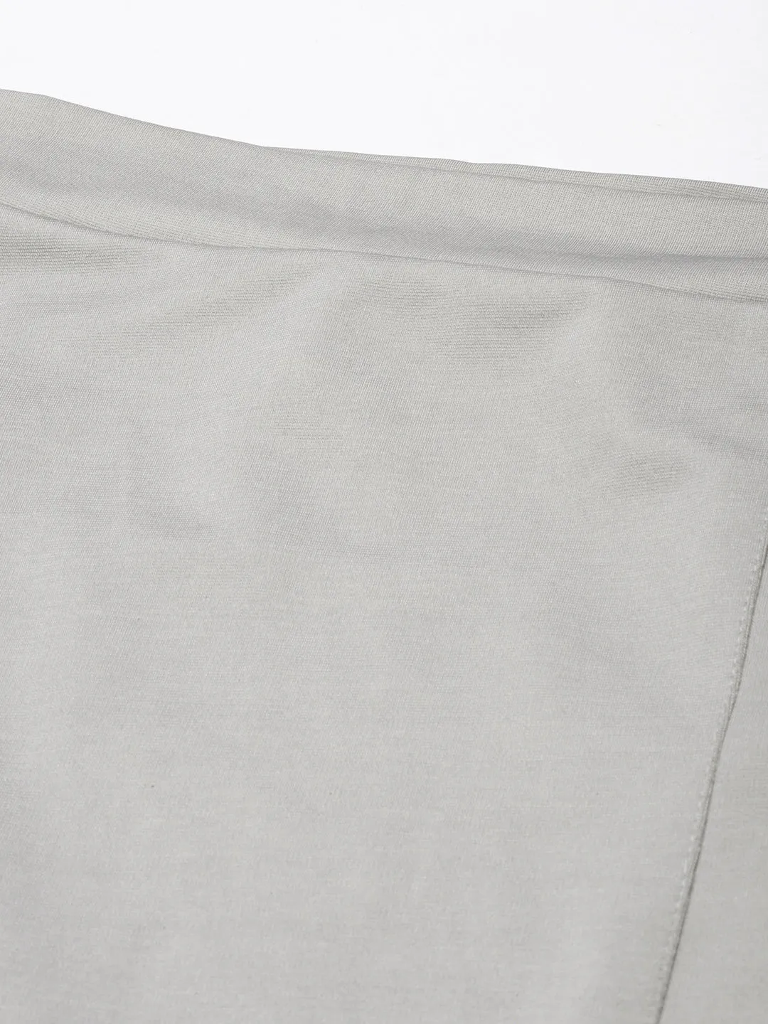 Women Grey Front Slit Pencil Mini Skirt