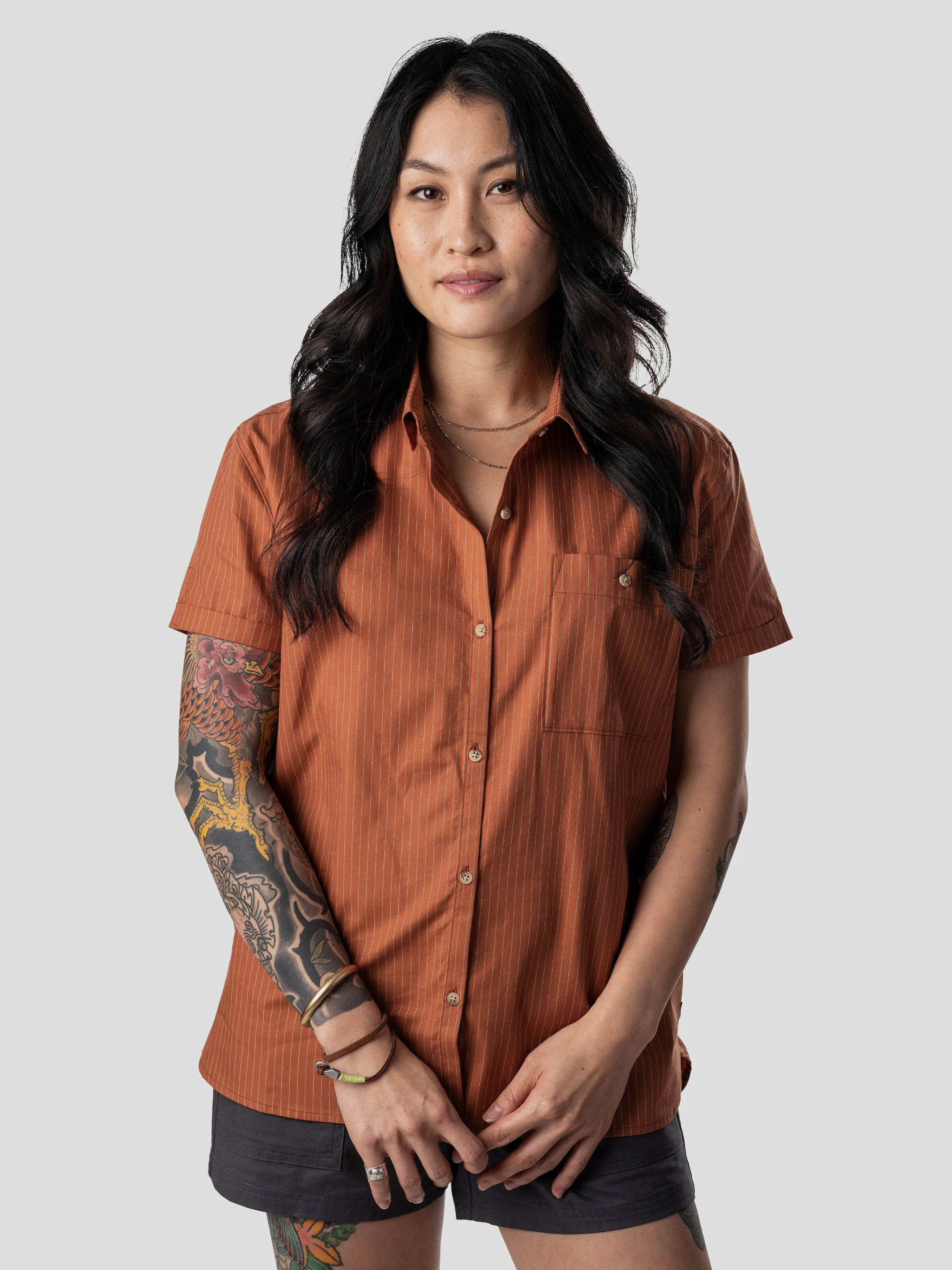 W's Creekside Shirt - Clay Pinstripe