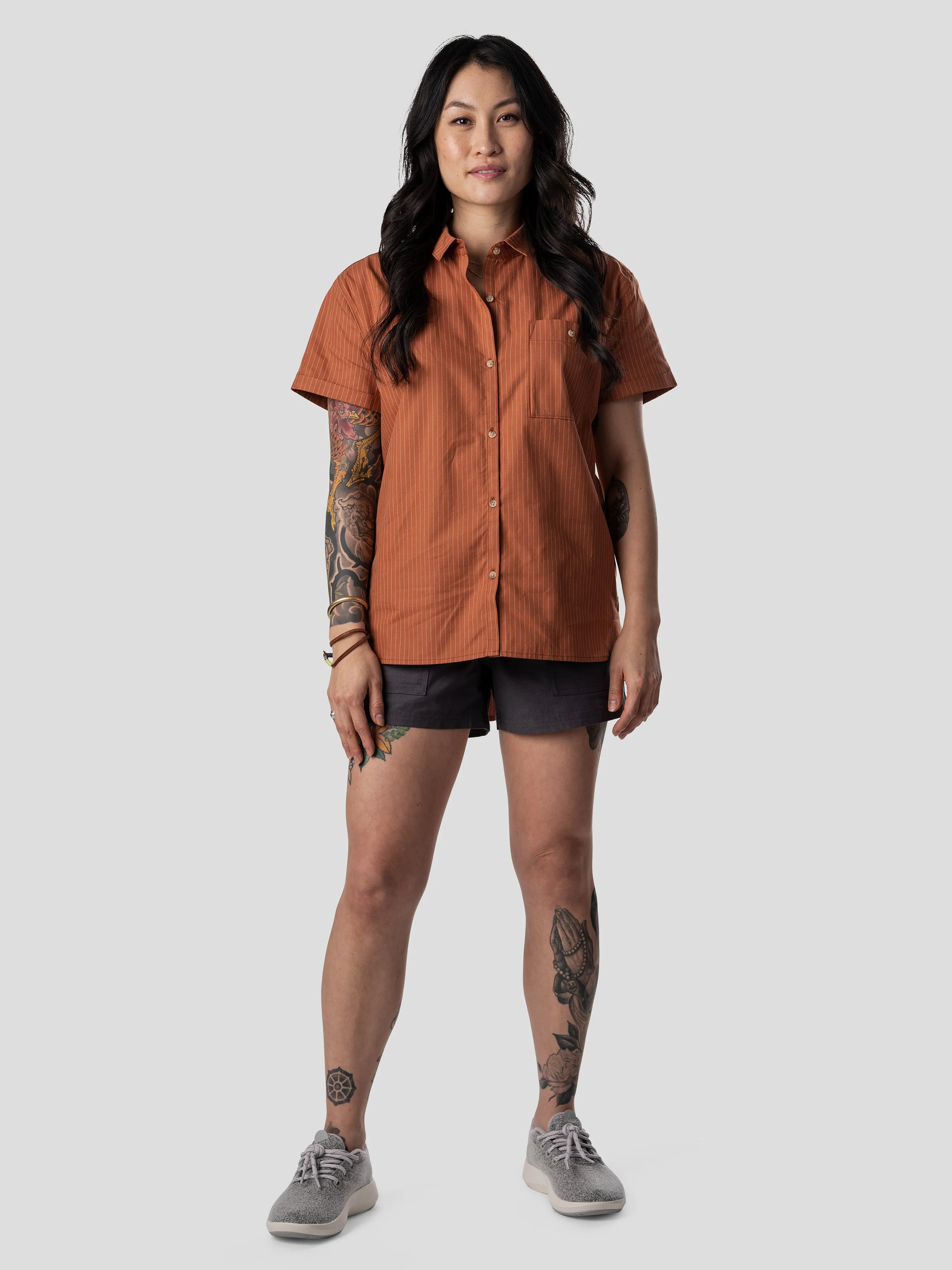 W's Creekside Shirt - Clay Pinstripe